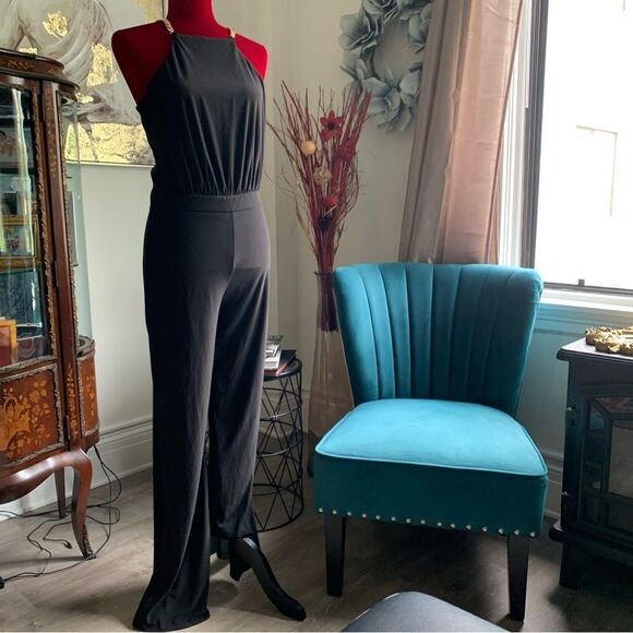 LAUNDRY BY SHELLI SEGAL BLACK JUMPSUIT - Picture 2 of 10